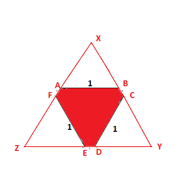 Shaded hexagon figure