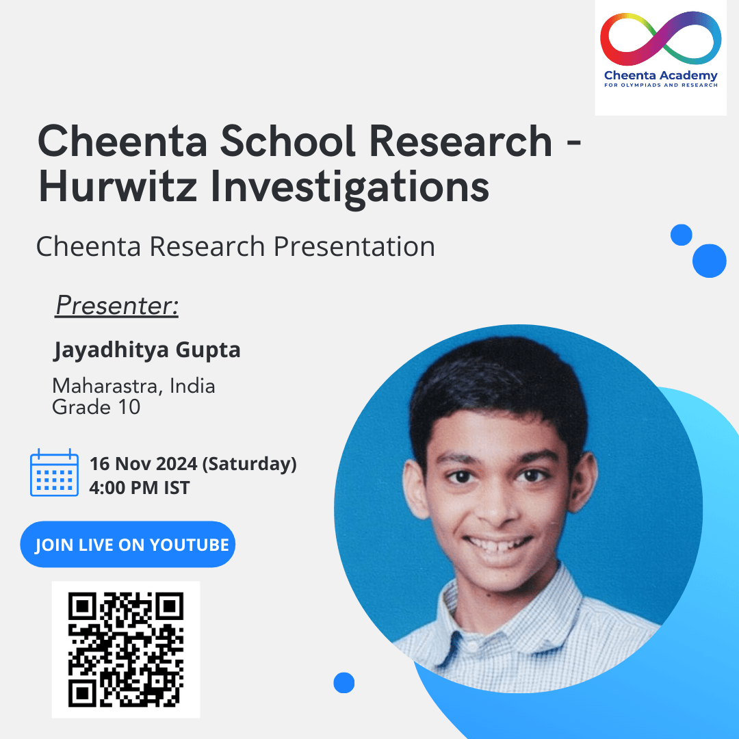 Cheenta Research presentation Jayadithya Gupta-min