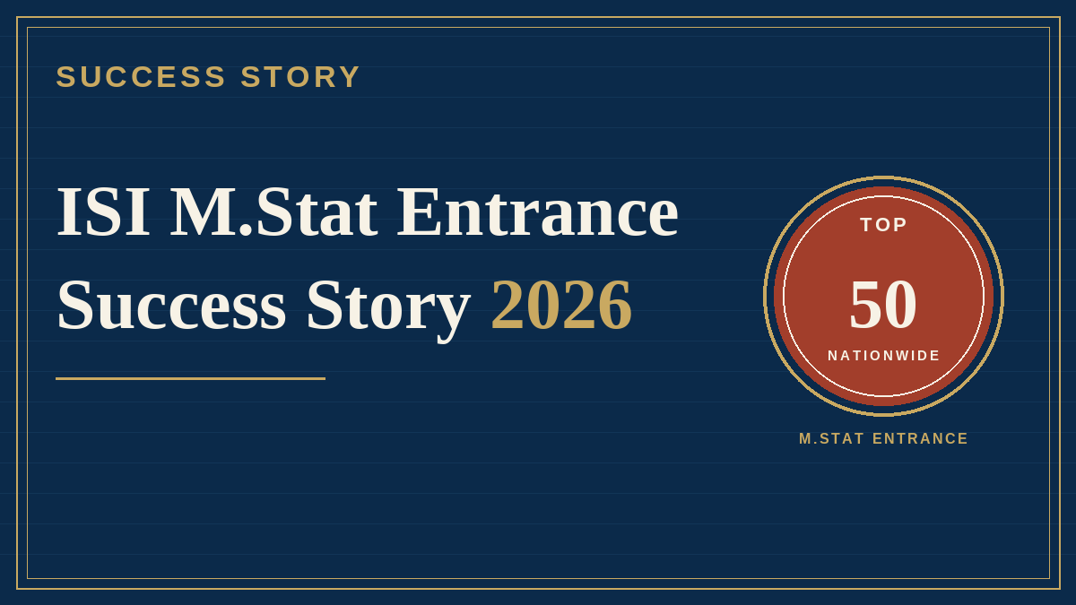 ISI M.Stat Entrance Success Story 2026