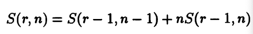 Stirling number recursion
